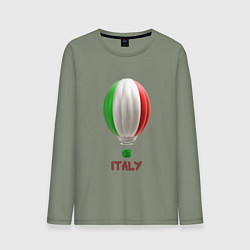 Лонгслив хлопковый мужской 3d aerostat Italy flag, цвет: авокадо