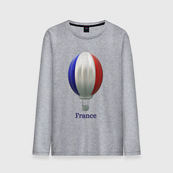 Лонгслив хлопковый мужской 3d aerostat French flag, цвет: меланж