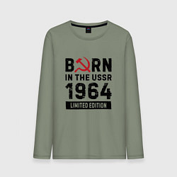 Лонгслив хлопковый мужской Born In The USSR 1964 Limited Edition, цвет: авокадо
