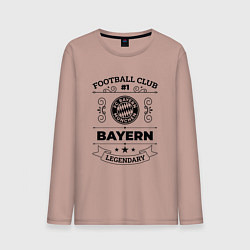 Лонгслив хлопковый мужской Bayern: Football Club Number 1 Legendary, цвет: пыльно-розовый