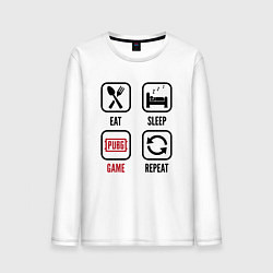 Мужской лонгслив Eat Sleep PUBG Repeat