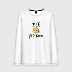 Лонгслив хлопковый мужской Bee positive, цвет: белый