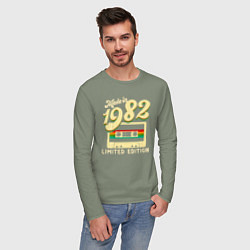 Лонгслив хлопковый мужской Сделано в 1982 году, ограниченная серия, цвет: авокадо — фото 2