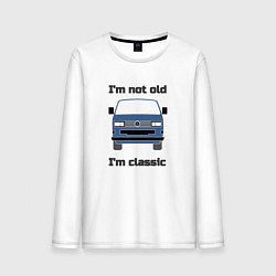 Лонгслив хлопковый мужской Volkswagen Im not old Im classic, цвет: белый