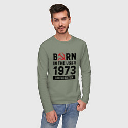 Лонгслив хлопковый мужской Born In The USSR 1973 Limited Edition, цвет: авокадо — фото 2