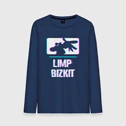 Лонгслив хлопковый мужской Limp Bizkit Glitch Rock, цвет: тёмно-синий