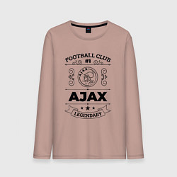 Лонгслив хлопковый мужской Ajax: Football Club Number 1 Legendary, цвет: пыльно-розовый