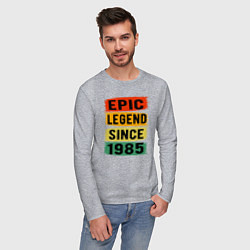 Лонгслив хлопковый мужской Эпичный Легендарный с 1985, цвет: меланж — фото 2