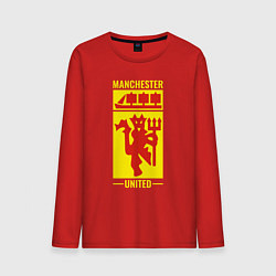 Лонгслив хлопковый мужской Манчестер Юнайтед символ, цвет: красный