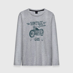 Мужской лонгслив Винтажная классика 1986 мотоцикл