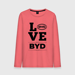 Лонгслив хлопковый мужской BYD Love Classic, цвет: коралловый