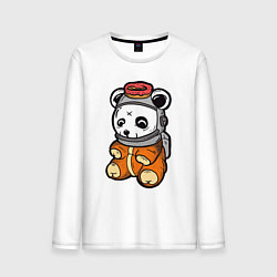 Лонгслив хлопковый мужской Космо панда, цвет: белый