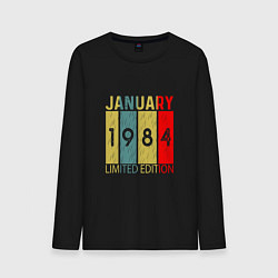 Лонгслив хлопковый мужской 1984 - Январь, цвет: черный