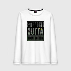 Лонгслив хлопковый мужской Straight Outta Bikini Bottom, цвет: белый