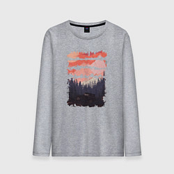 Мужской лонгслив Бездорожье и закат