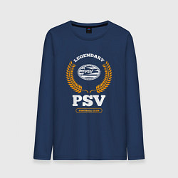 Лонгслив хлопковый мужской Лого PSV и надпись legendary football club, цвет: тёмно-синий