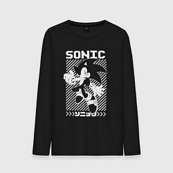 Лонгслив хлопковый мужской Sonic - game, цвет: черный