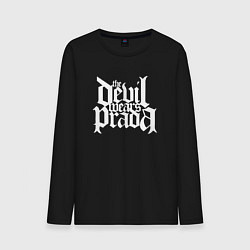 Лонгслив хлопковый мужской The Devil wears prada logo art, цвет: черный