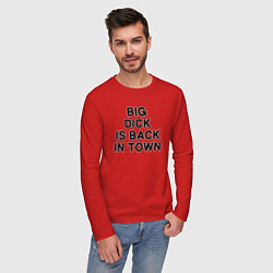 Лонгслив хлопковый мужской BIG DICK IS BАCK TOWN, цвет: красный — фото 2