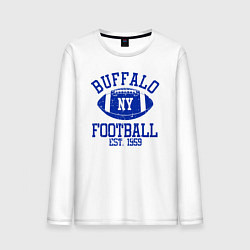 Лонгслив хлопковый мужской Баффало американский футбол, цвет: белый