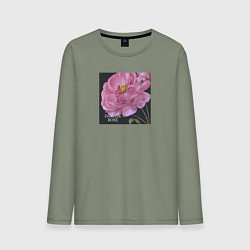 Лонгслив хлопковый мужской Векторная роза, цвет: авокадо