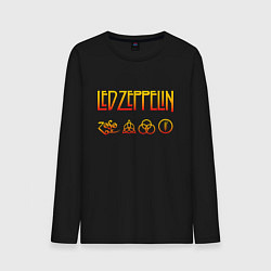 Лонгслив хлопковый мужской Led Zeppelin - logotype, цвет: черный