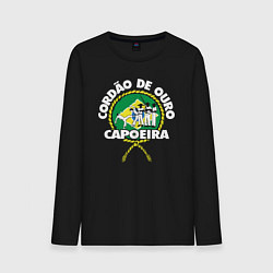 Лонгслив хлопковый мужской Capoeira - Cordao de ouro flag of Brazil, цвет: черный