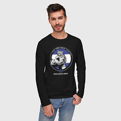 Лонгслив хлопковый мужской Krav-maga emblem tiger, цвет: черный — фото 2