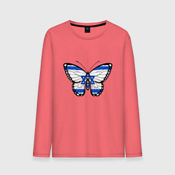 Лонгслив хлопковый мужской Бабочка - Израиль, цвет: коралловый
