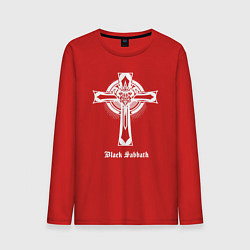 Лонгслив хлопковый мужской Black sabbath крест, цвет: красный