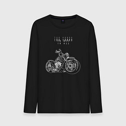 Лонгслив хлопковый мужской Too young to die, цвет: черный