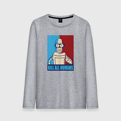 Лонгслив хлопковый мужской Bender Futurama, цвет: меланж