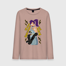 Лонгслив хлопковый мужской Benders brains, цвет: пыльно-розовый