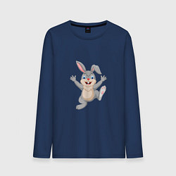 Лонгслив хлопковый мужской Running Rabbit, цвет: тёмно-синий