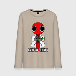 Лонгслив хлопковый мужской Радужные друзья - Красный, цвет: миндальный
