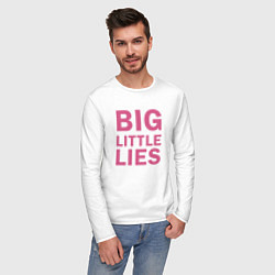 Лонгслив хлопковый мужской Big Little Lies logo, цвет: белый — фото 2