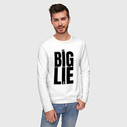Лонгслив хлопковый мужской Большая маленькая ложь логотип, цвет: белый — фото 2