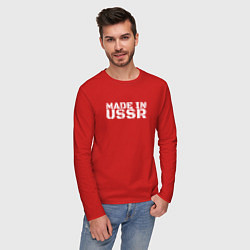 Лонгслив хлопковый мужской Сделан в СССР, цвет: красный — фото 2
