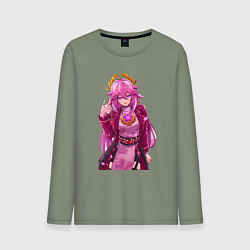 Мужской лонгслив Яэ Мико на стиле - Геншин Импакт