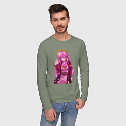 Лонгслив хлопковый мужской Яэ Мико на стиле - Геншин Импакт, цвет: авокадо — фото 2