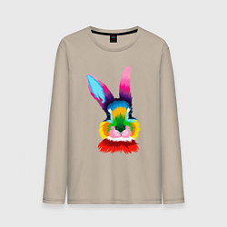Мужской лонгслив Радужный кролик