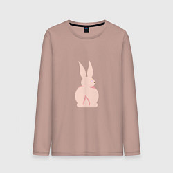Лонгслив хлопковый мужской Розовый кролик, цвет: пыльно-розовый