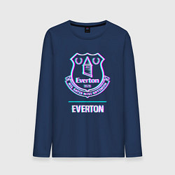 Лонгслив хлопковый мужской Everton FC в стиле glitch, цвет: тёмно-синий