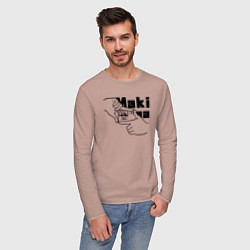 Лонгслив хлопковый мужской Глаза Макимы, цвет: пыльно-розовый — фото 2