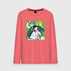 Лонгслив хлопковый мужской Хёта Асикага - Красавчики детективы, цвет: коралловый