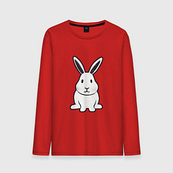 Лонгслив хлопковый мужской Снежный кролик, цвет: красный