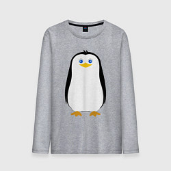 Лонгслив хлопковый мужской Красивый пингвин, цвет: меланж