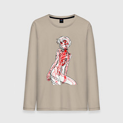 Лонгслив хлопковый мужской Просто Рей Аянами - Ева, цвет: миндальный