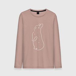 Лонгслив хлопковый мужской Волшебный кролик и звезды, цвет: пыльно-розовый
