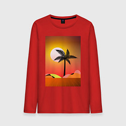Лонгслив хлопковый мужской Palms space yellow, цвет: красный